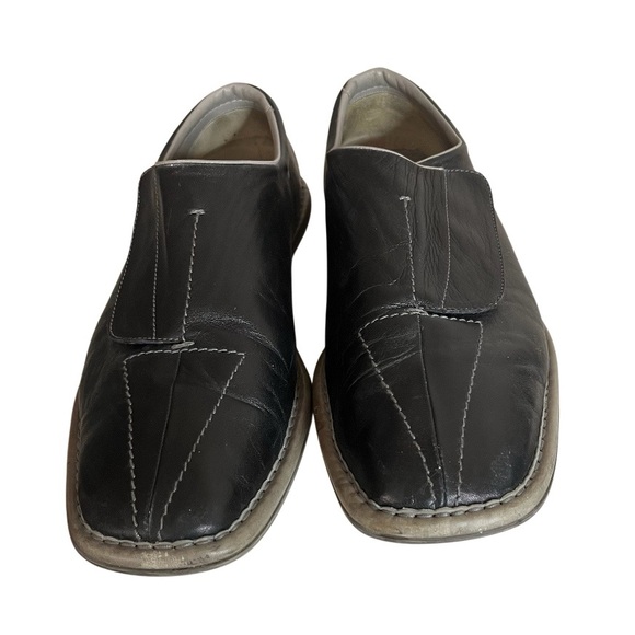 PRADA Leather Loafers Shoes Slip On Hook Loop Closure Made in Italy Mens Size 11 - Picture 2 of 10